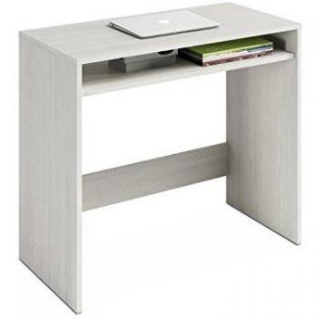 Escritorio, Mesa de Ordenador, Mesa Juvenil, Acabado en Color Blanco Alpes, Medidas: 79 cm