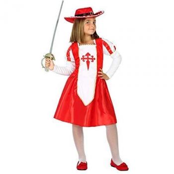 Disfraz de Mosquetera para Niña - 5/6 Años - Rojo
