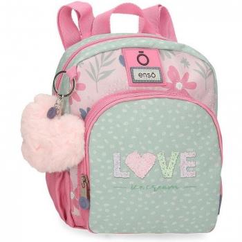 Mochila Infantil Enso Love Ice Cream 19x23x8cm Poliéster Verde
