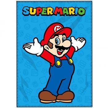 Manta Polar Super Mario Bros 110 x 140 cm Azul Infantil