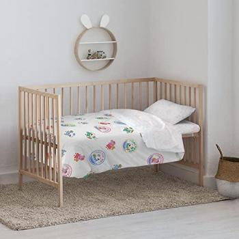 Funda Nórdica Peppa Pig 100% Algodón Modelo Time Bed con Botones para Cuna 100x120 cm - Extrasuave y Made in Spain