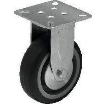Colson® Rueda 75mm de polipropileno con bandaje de caucho gris, 85° Shore A. Horquilla fija