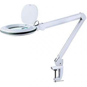 Lámpara de aumento LED con lente ovalada de cristal real, 3 dioptrías y regulable