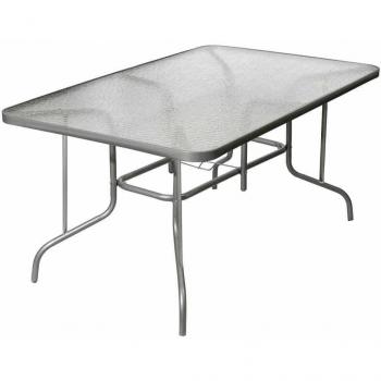 Mesa Jardin Acero-Cristal Fleury 150x90cm
