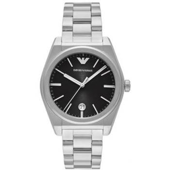 Reloj de hombre Emporio Armani AR11622, acero inoxidable, color plateado, movimiento de cuarzo, 3 manecillas y fecha
