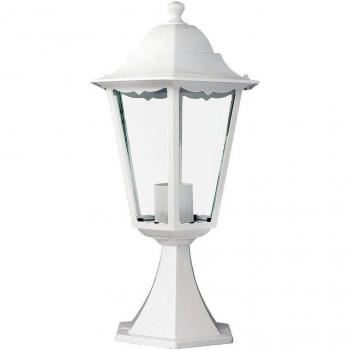 Farol de aluminio y cristal para muro IP44 E27 100W color blanco Ø22x43,7cm modelo Marsella EDM