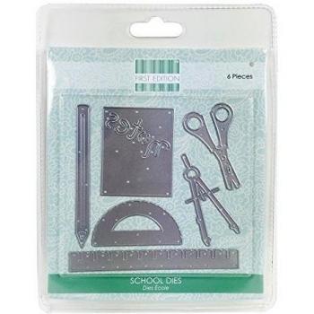 Trimcraft First Edition Juego de 6 troqueles con diseño escolar, multicolor