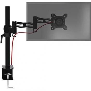 Duronic Monitor Arm Stand Single DM351X3 BK | PC Desk Mount | BLACK | Aluminium | Height Adjustable | For 13-27 LED LCD Screen | VESA 75 100 | 8kg Capacity