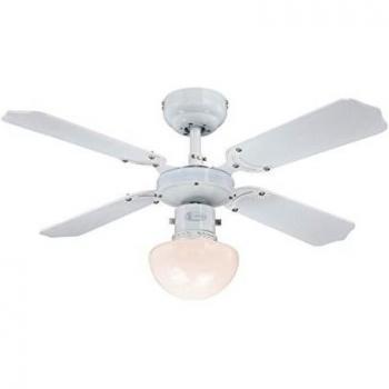 Ventilador de Techo Westinghouse Portland Ambiance Blanco con Luz y Vitrales Opalinos
