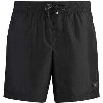 Dolce & Gabbana Men's Nylon Swim Shorts, Black, Size 4 (M4E45TONO06 Color N0000), Casual Shorts, Beachwear, 98% Cotton