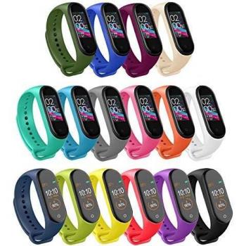 Mardozon 16 Colores Correas para Xiaomi Mi Band 3 / Mi Band 4 Silicona Pulsera de Recambio Brazalete Coloridos Reemplazo