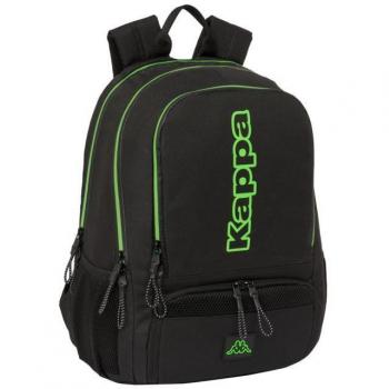 Mochila Padel Kappa Black con Asas Ajustables y Espalda Ergonómica