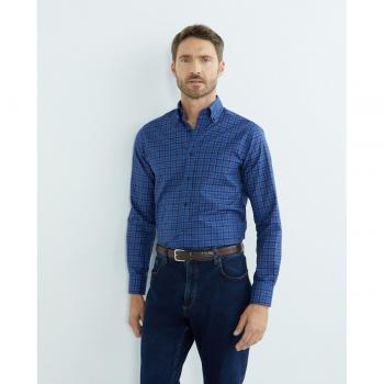 Camisa de hombre casual Mirto cuadros manga larga