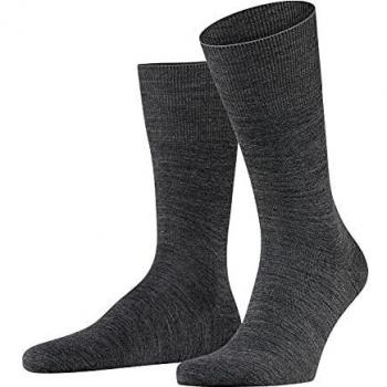 Falke Airport Plain Virgin Wool and Cotton Business Socks - Dark Grey Melange - Size: 11.5-12.5 Mens