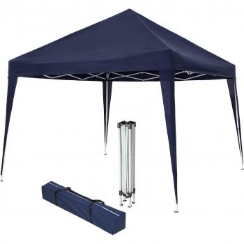 Carpa de jardín plegable Linosa 3 x 3 m - práctica carpa plegable para jardín, sólida estructura de acero con revestimiento en polvo, pies con anclaje ajustables en altura, cenador de jardín con piquetas