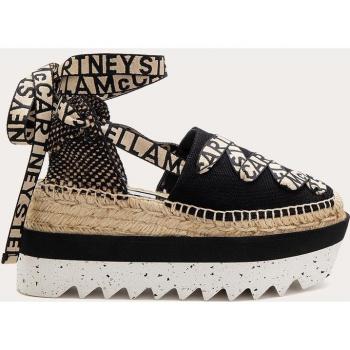 Stella McCartney Women's Black Gaia Fabric Espadrilles, Size 10 US