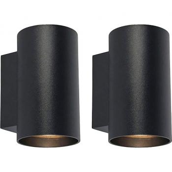 Set de 2 apliques modernos redondos negros Sandy LED 2x50W Acero