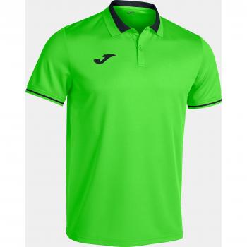 Joma Championship VI Short Sleeve Polo Shirt for Men in Fluorescent Green and Black