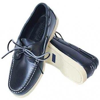 Chaussure de pont 'Skipper' cuir bleu/ semelle blanche - 39