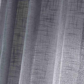 Panel de Voile Haltona con Ojetes - Gris - 140 x 240 cm, Efecto Lino