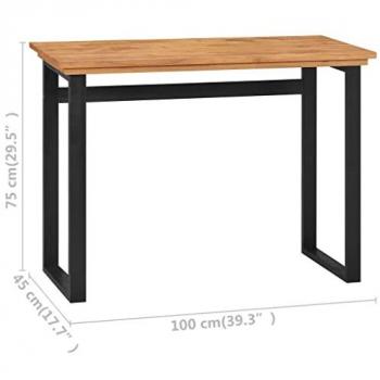 vidaXL Desk 100x45x75 cm Solid Teak Wood
