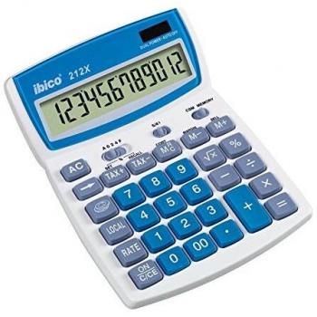 Rexel Ibico 212X - Calculadora de sobremesa con pantalla LCD de 12 dígitos