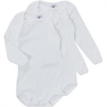 Pack de 2 Bodies Blancos de Manga Larga Unisex Petit Bateau TESSA - Talla 36M