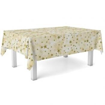 Mantel Resinado Antimanchas Beige Redondo 140cm - Impermeable y Repelente al Agua - Hecho en España