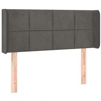 Cabecero con LED de terciopelo gris oscuro 83x16x78/88 cm