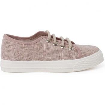 Zapatillas de Lino con Cordones para Niña - Pisamonas, características: fabricadas en lino, diseño ligero y transpirable, suela de goma antideslizante, cierre con cordones ajustables, plantilla acolchada
