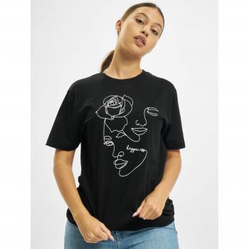 Mister Tee Women's One Line Rose Black T-Shirt