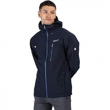 Regatta Birchdale, Impermeable Y Transpirable con Capucha Sellada para Senderismo de Rendimiento Activo Jackets Waterproof Shell, Hombre, Navy/Nautical Bluee, XXXL