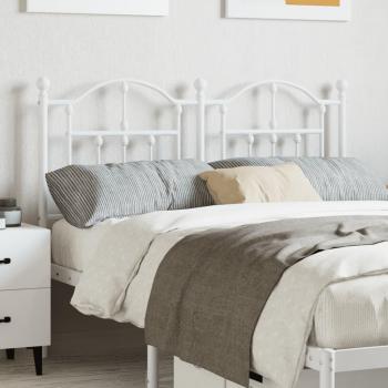 Cabecero de metal blanco 120 cm Vidaxl con diseño contemporáneo, estructura metálica resistente, acabado en color blanco, dimensiones de 120 cm de ancho, fácil instalación y mantenimiento