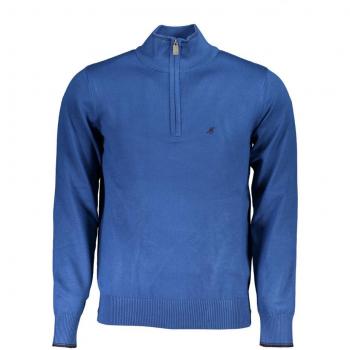 U.S. Polo Assn. Men's Elegant Half-Zip Blue Sweater with Embroidery Detail - XXL