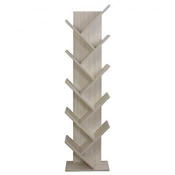 Estantería Rebecca de MDF Abeto Blanqueado con 10 Estantes - Medidas 160x44,5x22
