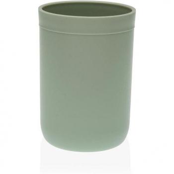 Vaso Elisa Verde con Cepillos para Baño de Polipropileno