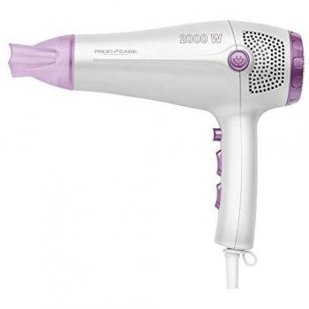 ProfiCare HT 3020 - Secador de pelo profesional iónico, 3 niveles de temperatura, mango con recogecable, 2000 W, color blanco
