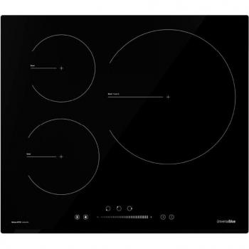 UniversalBlue Meissa 6072B - Placa de Inducción Negra con 3 Fuegos
