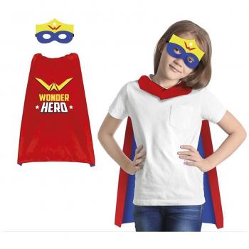 Conjunto Infantil Súper Heroína: Antifaz y capa de 70 cms