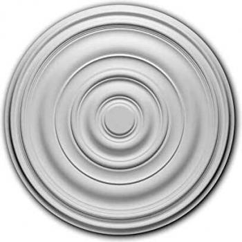 Rosetón Decorativo Profhome 156018 - Elemento para Techo Clásico Atemporal Blanco Ø 74,5 cm