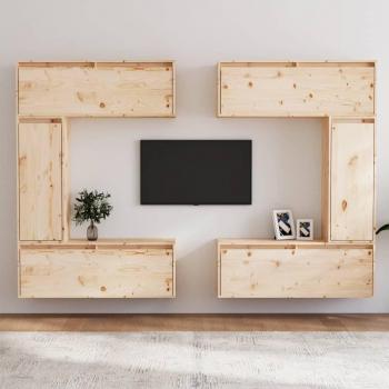 Mueble de TV 6 piezas madera maciza de pino vidaXL