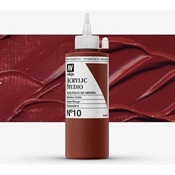 VALLEJO ACRYLIC STUDIO, PINTURA ACRÍLICA, 200ML, ROJO OXIDO DE HIERRO, Nº 10