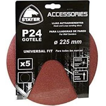 STAYER 12.470 Set de 5 lijas Profesionales de Grano 24 Especial gotelé para Las LP700/710E/1000