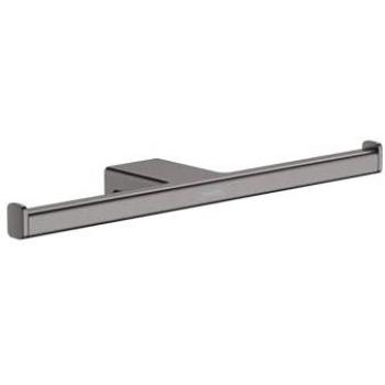 Hansgrohe AddStoris Double Toilet Paper Holder in Brushed Black Chrome