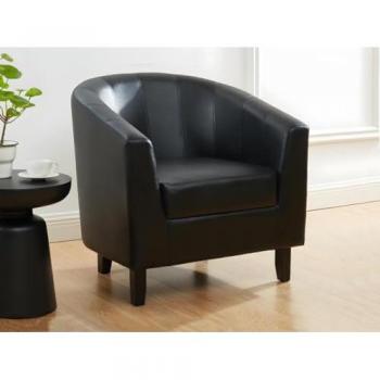 Sillón Cabriolet de Piel Sintética Negra Cristóbal II