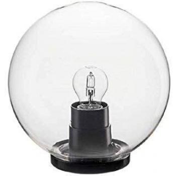 Globo Transparente Ø25 cm con Base E27 60W Resistente a Rayos UV y Arañazos