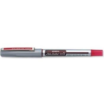 Zebra DX5 Rollerball Liquid Ink Pen Fine Needle Point Red Ref 16073 [Pack 10]