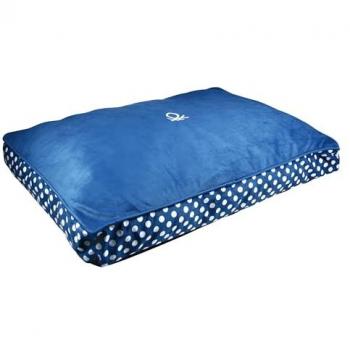 Cama para Perros Benetton XL Desenfundable y Lavable Azul con Lunares 100x70 cm