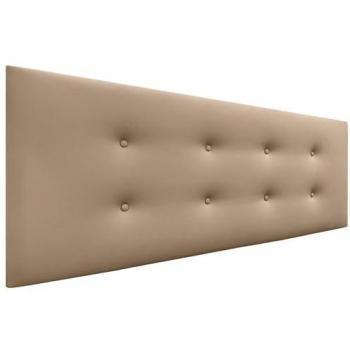 Cabecero Tapizado de Polipiel Aqualine con 2 Hileras de Botones - Marrón Claro (150x50cm, para camas 150/160)