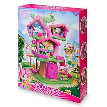 Pinypon - Casa Árbol, con 3 espacios diferentes para el juego interactivo, ascensor manual, tobogán, columpio y flores que crecen, incluye una figura Pinypon y varios accesorios, FAMOSA